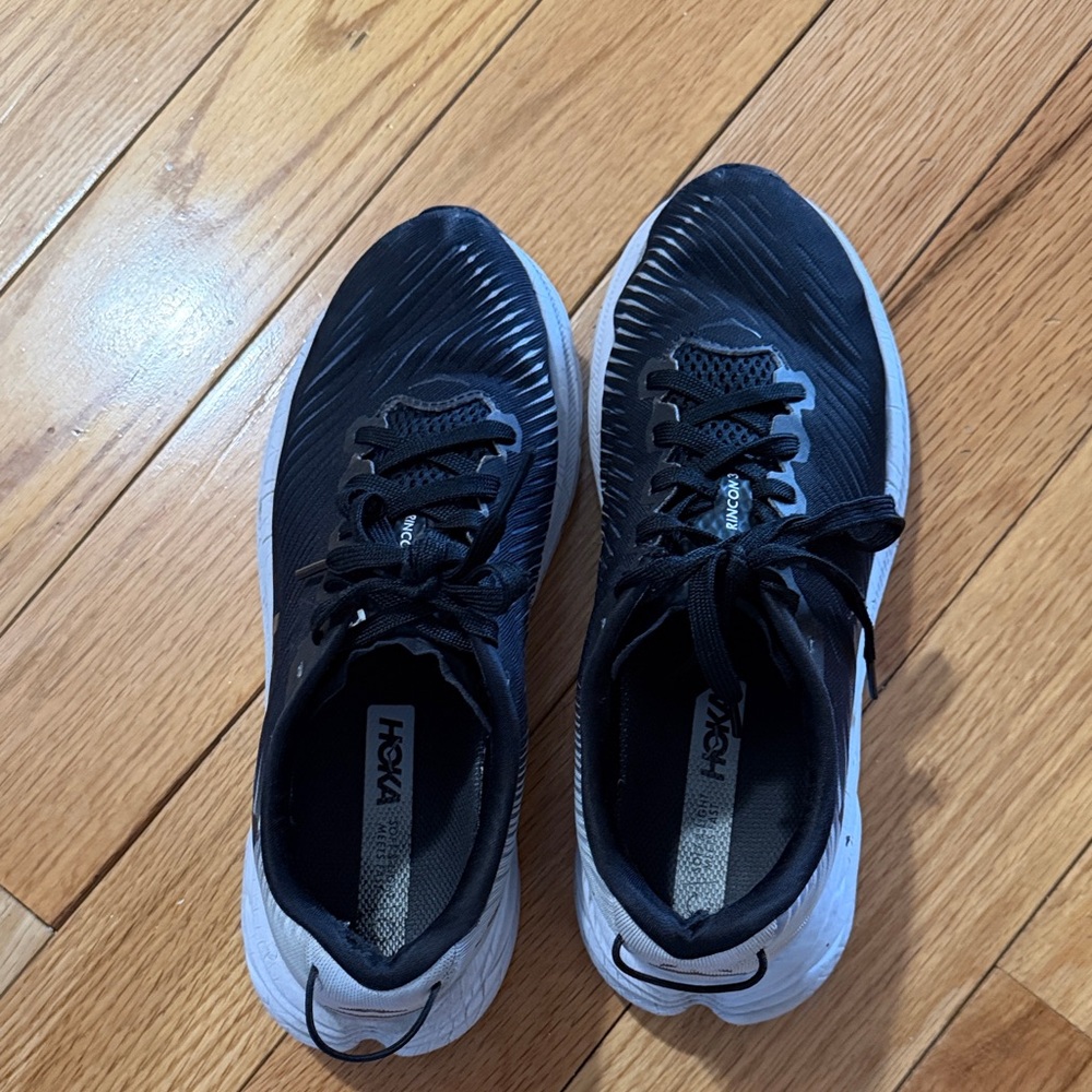 Hoka Women’s RINCON3 Black and White Athletic Shoes